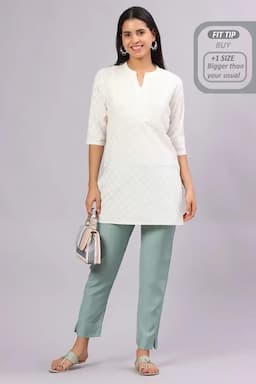 Polyester Solid Kurti Pant for Women 015178XLGRE