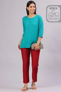 Polyester Solid Kurti Pant for Women 015178XXLMAR