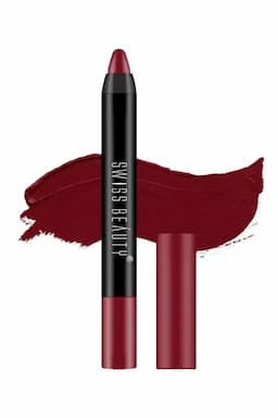 Swiss Beauty Stay On Matte Crayon Lipstick - 3gm (Shade 6, Bloodshot Maroon) 015231BLOMAR63GM