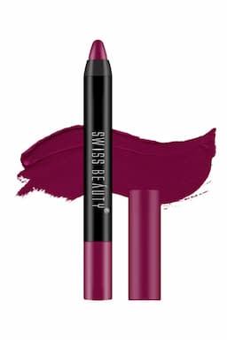 Swiss Beauty Stay On Matte Crayon Lipstick - 3gm (Shade 12, Burgundy) 015231BUR123GM