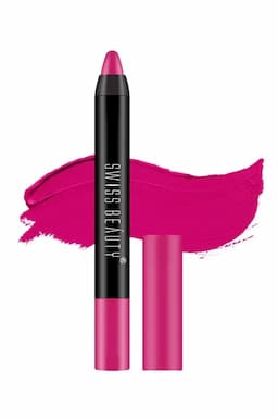 Swiss Beauty Stay On Matte Crayon Lipstick - 3gm (Shade 9, Fuchsia Pink) 015231FUCPIN93GM