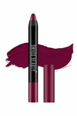 Swiss Beauty Stay On Matte Crayon Lipstick - 3gm (Shade 11, Plum House ) 015231PLUHOU113GM
