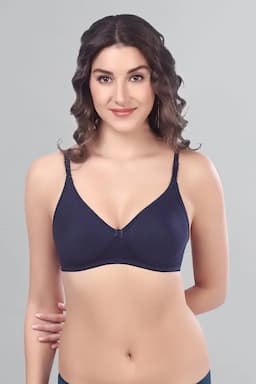 Cotton Non Padded Full Coverage Bra for Women 015259NAVBLU36