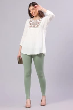 Cotton Lycra Solid Leggings for Women 0152883XLPIS