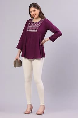 Cotton Lycra Solid Leggings for Women 015288XLBUT