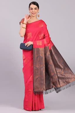 Art Silk Woven Design Saree with Blouse for Women 015605GREFRESIZ