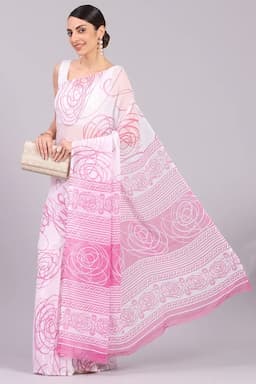 Georgette Printed Saree for Women 015720PINFRESIZ