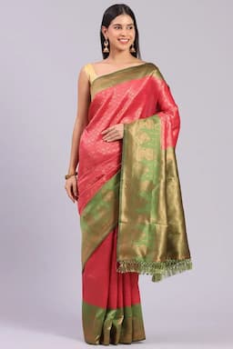 Art Silk Woven Design Saree with Blouse for Women 015734DEEPINFRESIZ2