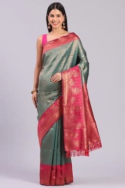 Art Silk Woven Design Saree with Blouse for Women 015734TEAFRESIZ