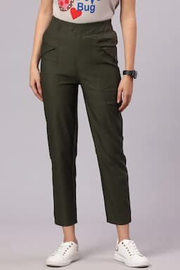 Cotton Lycra Solid Jeggings for Women 015746DARGREL