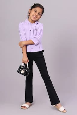 Girl's Lycra Solid Jeggings with Pocket  (1 - 18 Yrs) 015786BLA910YRS