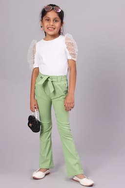 Girl's Lycra Solid Jeggings with Pocket  (1 - 18 Yrs) 015786LIGGRE56YRS