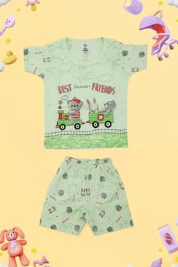 Just Born Cotton T-shirt with Shorts Set (2-Pcs Set) 015839LIGGRE612