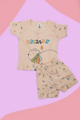 Cotton T-shirt with Shorts Set for Just Born (2-Pcs Set) 015850PEA36M
