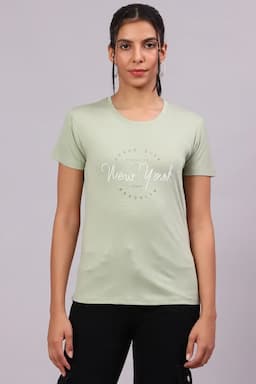 Cotton Typographic Printed T-Shirt for Women 016415XXLLIGGRE