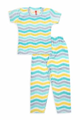 Girl's Polyester Chevron Printed Pyjama Set 016513LIGGRE131YRS