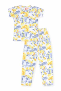 Girl's Polyester Tie & Dye Pyjama Set 016514YEL56YRS