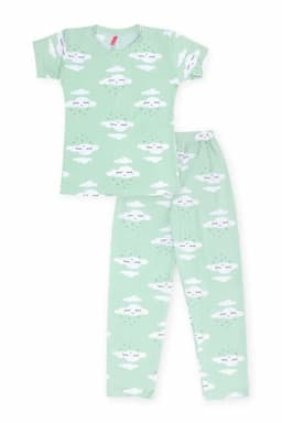 Girl's Polyester Printed Pyjama Set 016516LIGGRE151YRS