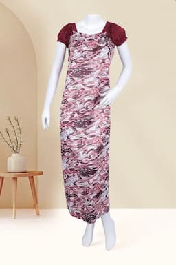 Polyester Abstract Printed Nighty for Women 016570WINFRESIZ