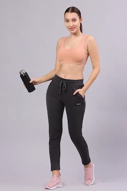 Women's Cotton Lycra Solid Track Pant 0166643XLDARGRE