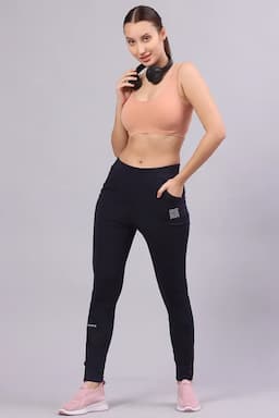 Women's Cotton Lycra Solid Track Pant 016678XXLNAVBLU