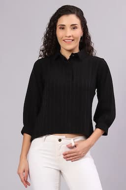 Georgette Striped Top for Women 016712LBLA