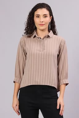 Georgette Striped Top for Women 016712XLBRO