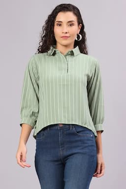 Georgette Striped Top for Women 016712XLGRE