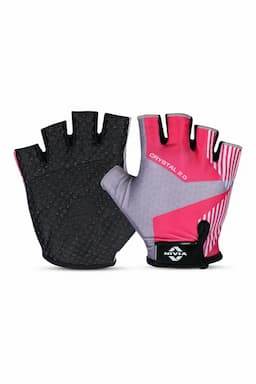 Nivia Crystal 2.0 Stretchable Fabric Fitness Gloves  (Pink, pack of 1)- Small 016824SMAPIN