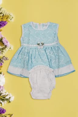 Embroidered Frock with Panty for Baby Girl (2-Pcs Set) 016844BABBLU13M