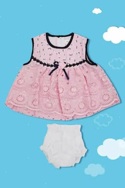 Cotton Frock with Panty Set for Baby Girl (2-Pcs Set) 016847BABPIN13M