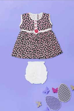 Printed Dress with Panty Set for Baby Girl (2-Pcs Set) 016854NAVBLU13M