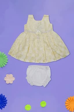 Embroidery Frock with Panty Set for Baby Girl (2-Pcs Set) 016858YEL612