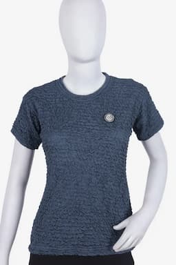 Cotton Lycra Solid T-Shirt for Women 016874LGRE