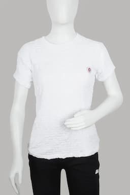 Cotton Lycra Solid T-Shirt for Women 016874XXLWHI