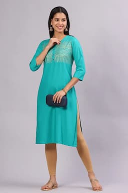 Cotton Blend Printed Kurti for Women 016955XXLAQU