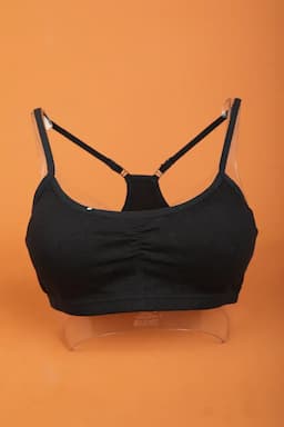 Cotton Blend Padded Sports Bra for Women  016976BLAFRE