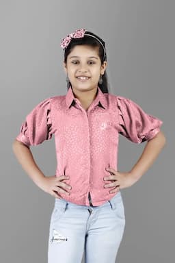 Girl's Georgette Printed Shirt Style Tops(5 - 17 Yrs) 01714578YRSPEA