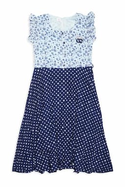 Girl's Georgette Printed Dress  017237BLU910YRS