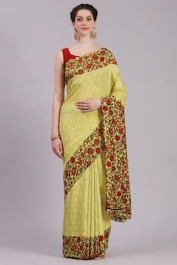 Crepe Printed Saree with Unstitched Blouse for Women 017323LIGGREFRESIZ