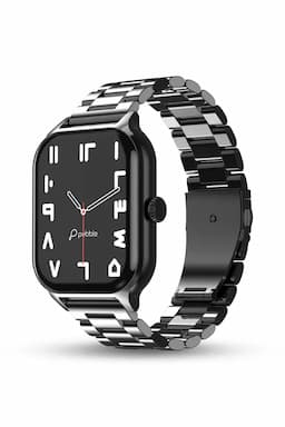 Pebble Elevate 1.99" Metal Strap Smartwatch with HD Display, BT Calling, Multi Sports Modes, AI Voice Assistance (Metal Black) 017327ELE(MEMETBLA