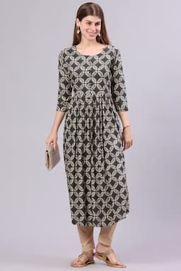 Rayon Printed Kurta for Women  017440LGRE2