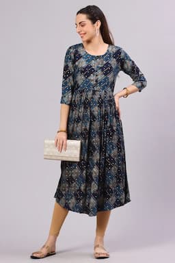 Rayon Printed Anarkali Kurti for Women 017485XXLTEA