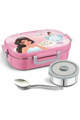 Asian Plastic & Stainless Steel Hot Meal Executive Lunch Box - 500ml 017489BABPIN2