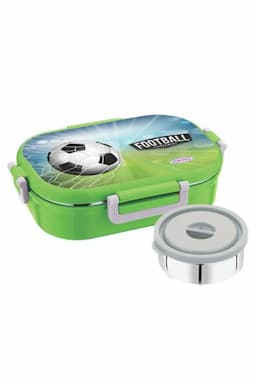 Asian Plastic & Stainless Steel Hot Meal Executive Lunch Box - 500ml 017489GRE2