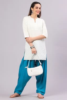 Rayon Solid Patiala Pant for Women 017619FRESIZBLU