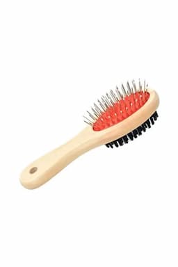 Canine Double Sided Wooden Handle Brush For Pets (Multicolor) - Medium 017685MULMED
