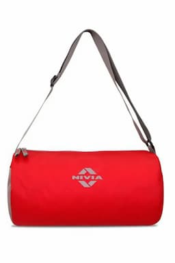 Nivia Duffle Gym Bags, Sports & Fitness Bag (Red/Grey) - Medium  017727MEDRED