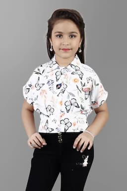 Girl's Polyester Printed Tops(5 - 17 Yrs) 017731910YRSGRE