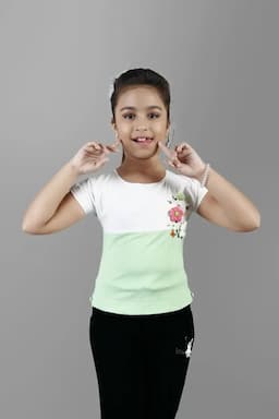 Girl's Polyester Embroidered Tops(5 - 17 Yrs) 017749910YRSGRE